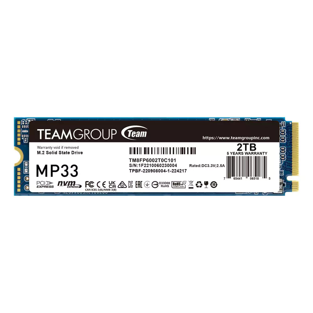 TeamGroup MP33 NVMe PCIe 2TB - 5 Years WARRANTY