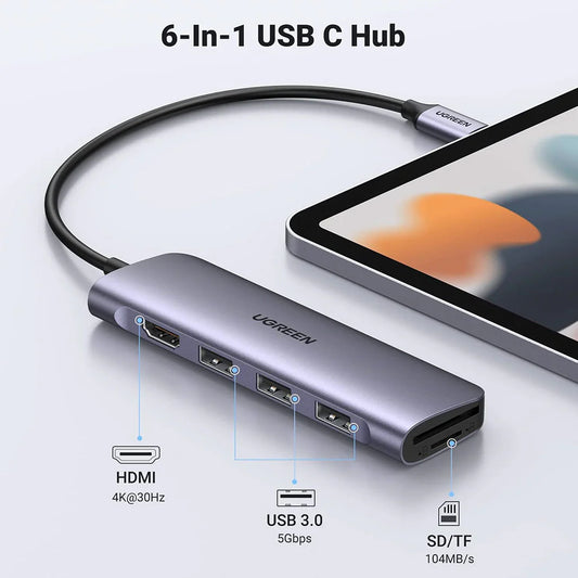 UGREEN 6-in-1 USB-C Multifunction Adapter | 60383