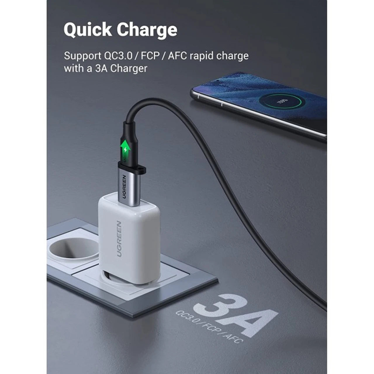 UGREEN USB C Female to USB 3.0 Male Adapter gray | 50533
