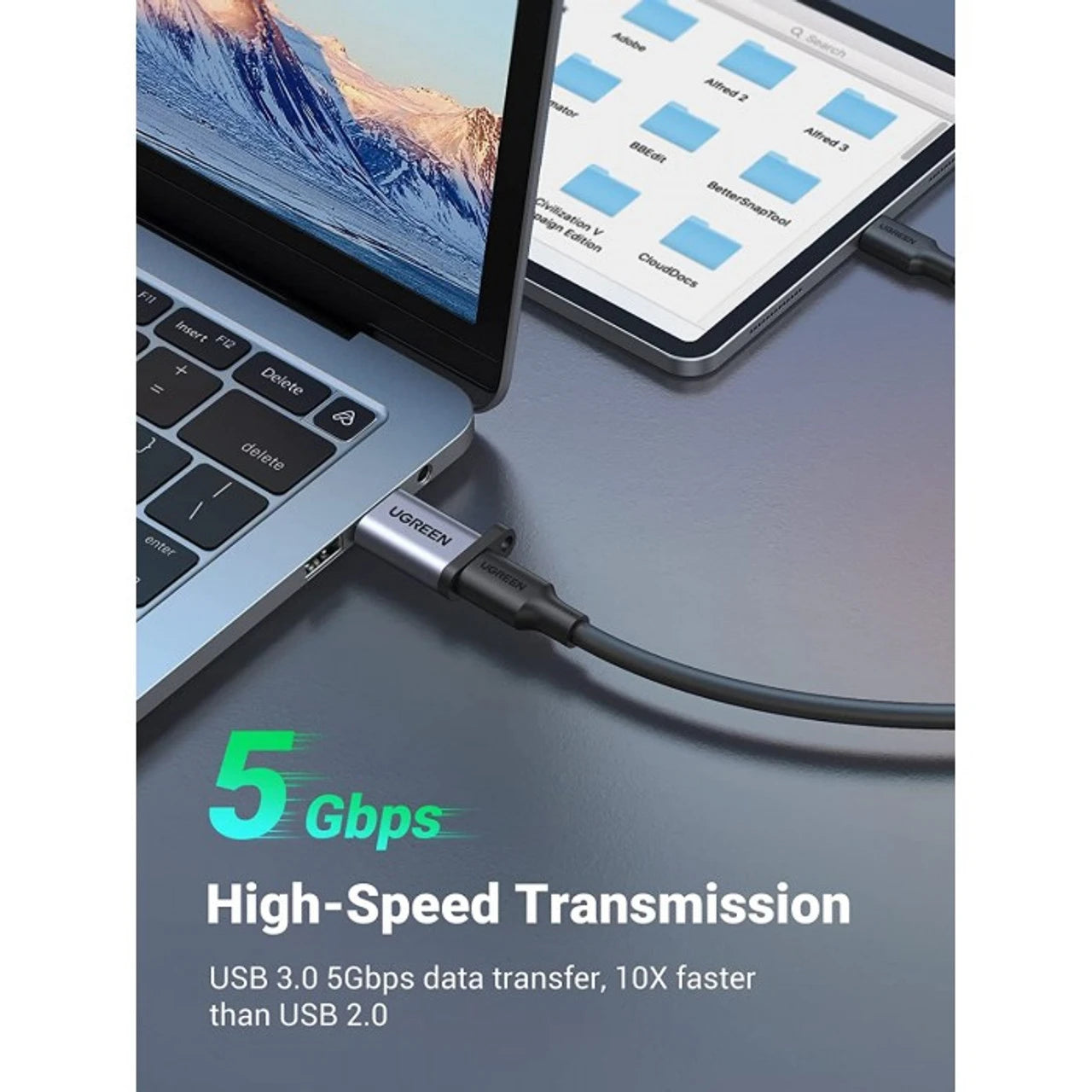 UGREEN USB C Female to USB 3.0 Male Adapter gray | 50533