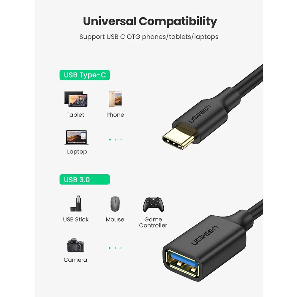 UGREEN USB-C Male to USB 3.0 Female Cable | 30701