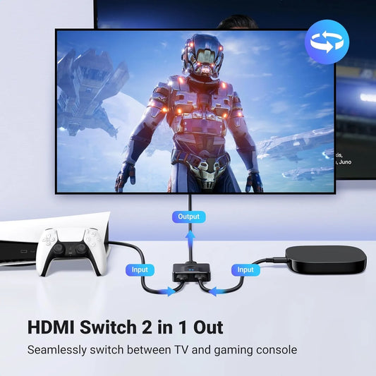UGREEN 2 in 1 out HDMI Switch 4K@60Hz HDMI Splitter Bi-directional Switcher | 50966