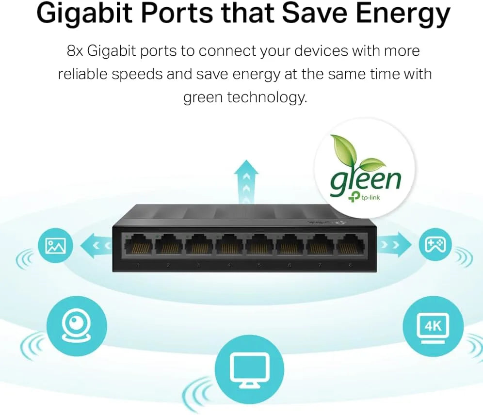 TP-Link 8 Port Gigabit Ethernet Desktop Switch | LS1008G