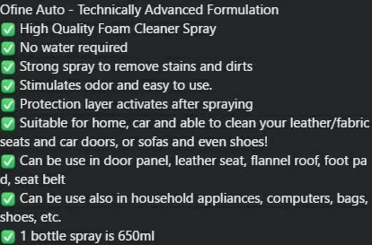 Multi Purpose Foam Cleaner | 0F-0001