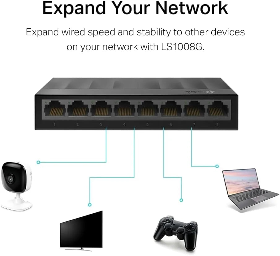 TP-Link 8 Port Gigabit Ethernet Desktop Switch | LS1008G