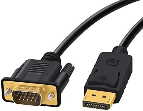 DISPLAY PORT MALE TO VGA MALE CABLE 1.8M