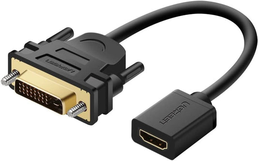 UGREEN DVI Male to HDMI Female Adapter Cable 22CM (BLACK) | 20118