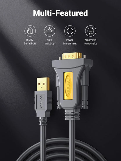 UGREEN USB To Serial DB9 RS-232 Male Adapter Cable 2M | 20222
