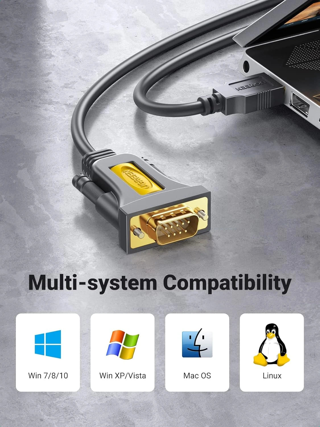 UGREEN USB To Serial DB9 RS-232 Male Adapter Cable 2M | 20222