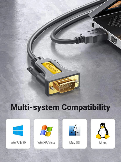 UGREEN USB To Serial DB9 RS-232 Male Adapter Cable 2M | 20222