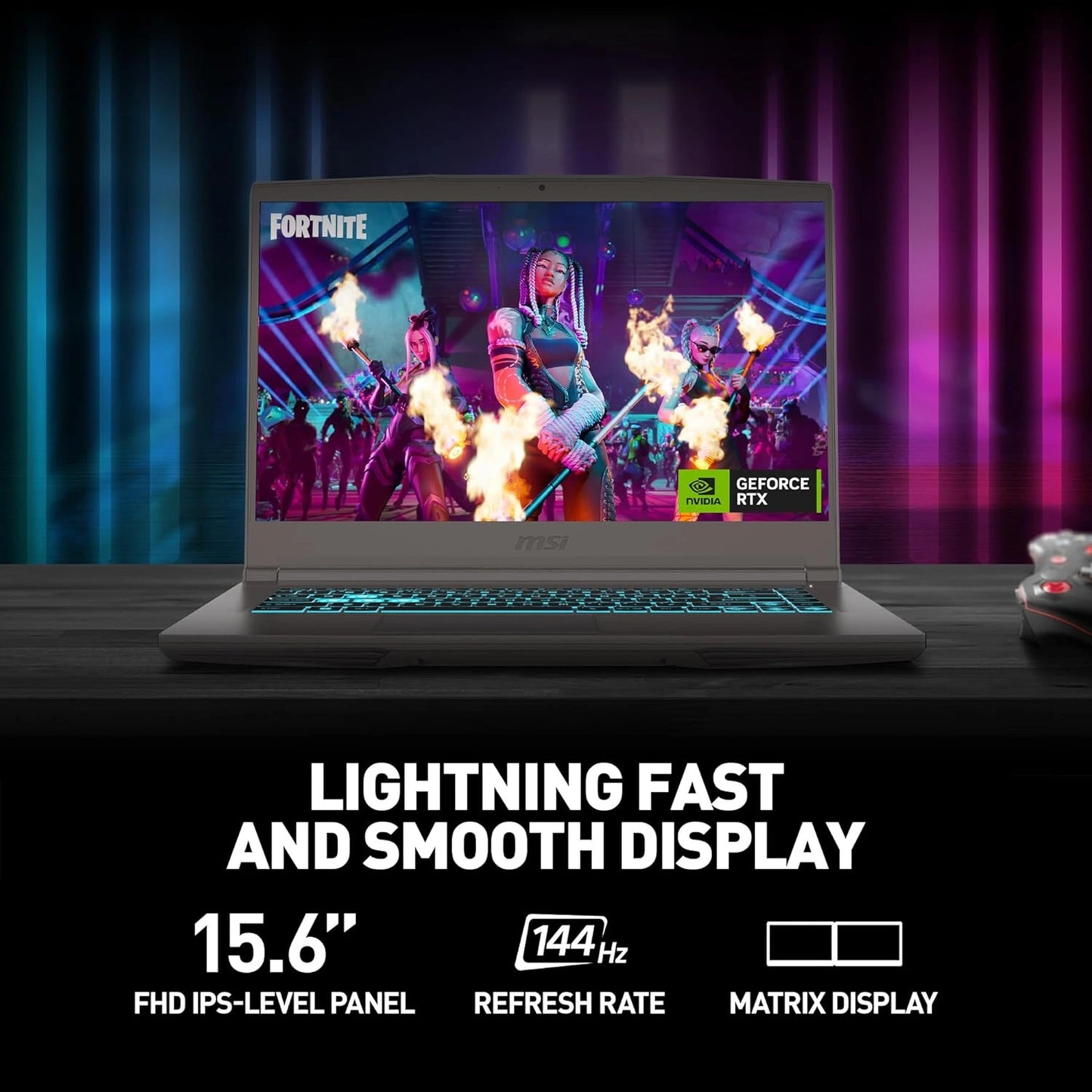 MSI Thin 15 B13UC Intel® Core™ i7-13420H | 16GB DDR4 RAM ; 512GB NVMe SSD | RTX 3050 4GB | 15.6″ FHD IPS 144Hz Display | Windows 11  | Eng/Arb Blue Backlit Keyboard with Anti-Ghost key | Cosmos Gray