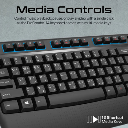 Promate Wireless Keyboard and Mouse Combo | ProCombo-14