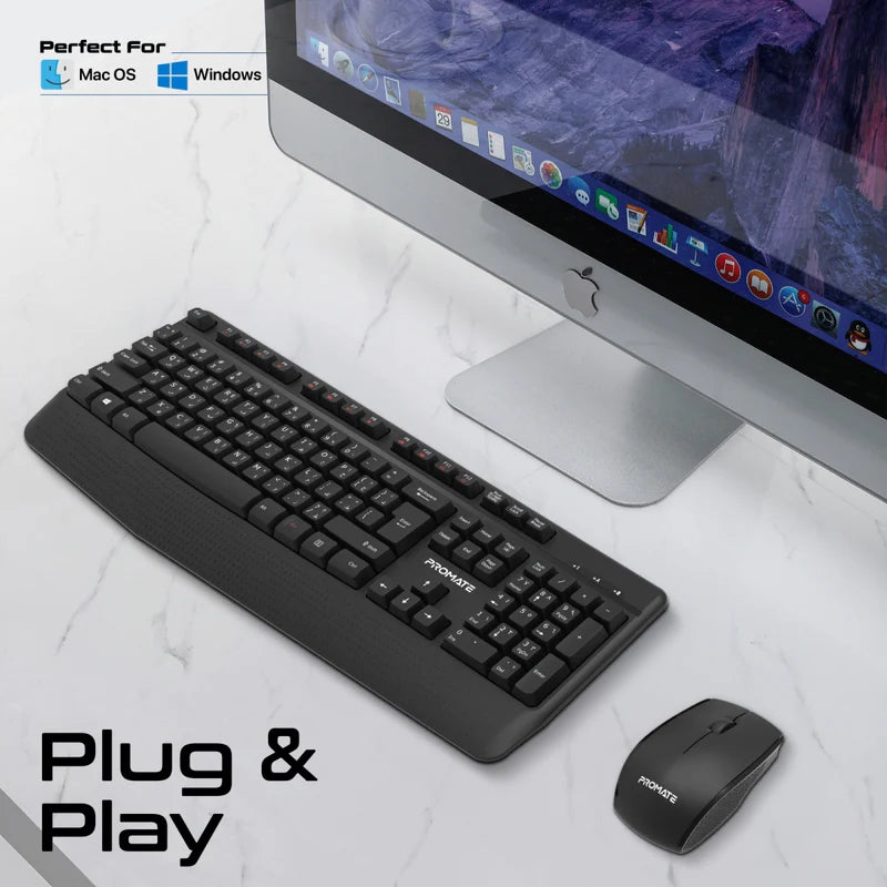 Promate Wireless Keyboard and Mouse Combo | ProCombo-14