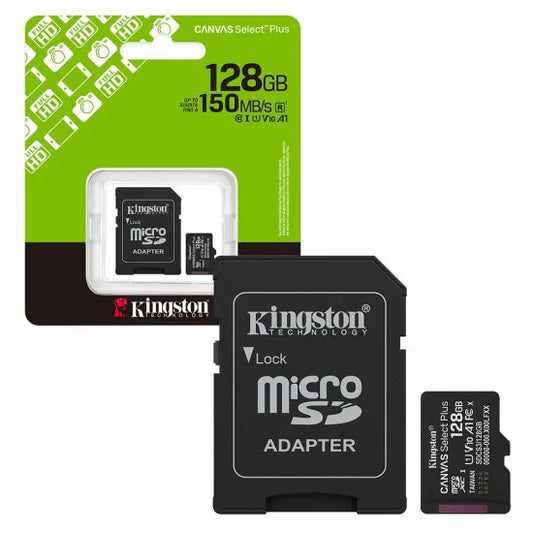 Kingston Canvas Select Plus 128GB microSDXC Card – Class 10 UHS-I, 150MB/s Read, A1 App Performance, Android & Camera Compatible
