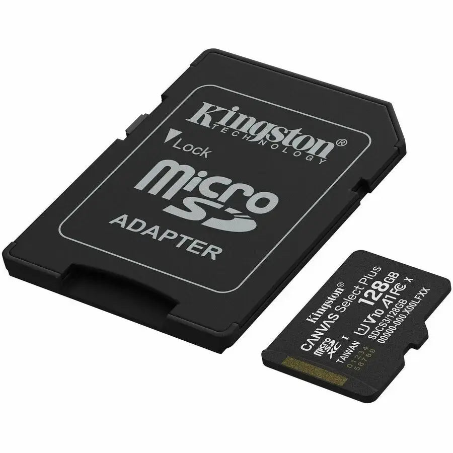 Kingston Canvas Select Plus 128GB microSDXC Card – Class 10 UHS-I, 150MB/s Read, A1 App Performance, Android & Camera Compatible