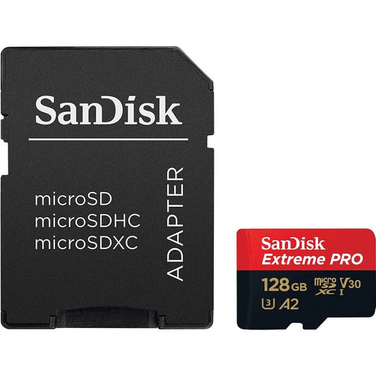 SanDisk 128GB Extreme PRO microSDXC UHS-I Card + SD Adapter | SDSQXCD-128G-GN6MA