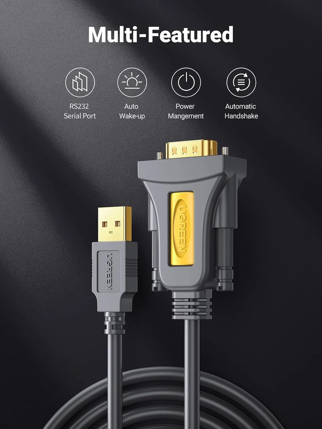 UGREEN USB To Serial DB9 RS-232 Male Adapter Cable 1M | 20210