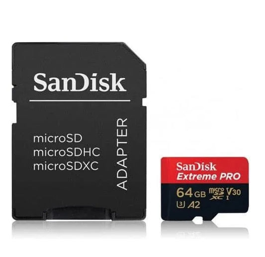 SanDisk 64GB Extreme PRO microSDXC UHS-I Card + SD Adapter | SDSQXCU-064G-GN6MA