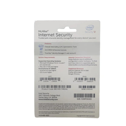 McAfee Internet Security 1 Year, 10 Devices | H56486-002