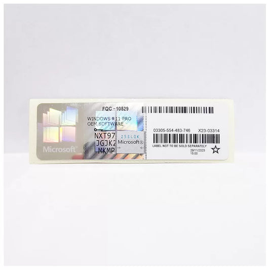 Windows 11 Pro OEM Key Genuine COA Label Lifetime Activation