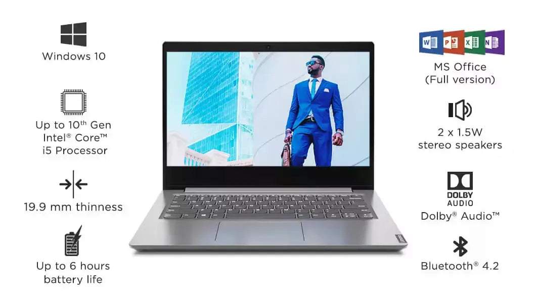 Lenovo V14 IIL 14" FHD Laptop - Intel Core i5-1035G1 - RAM 8GB - SSD 512GB - Intel UHD Graphics | 82C4S0FL00