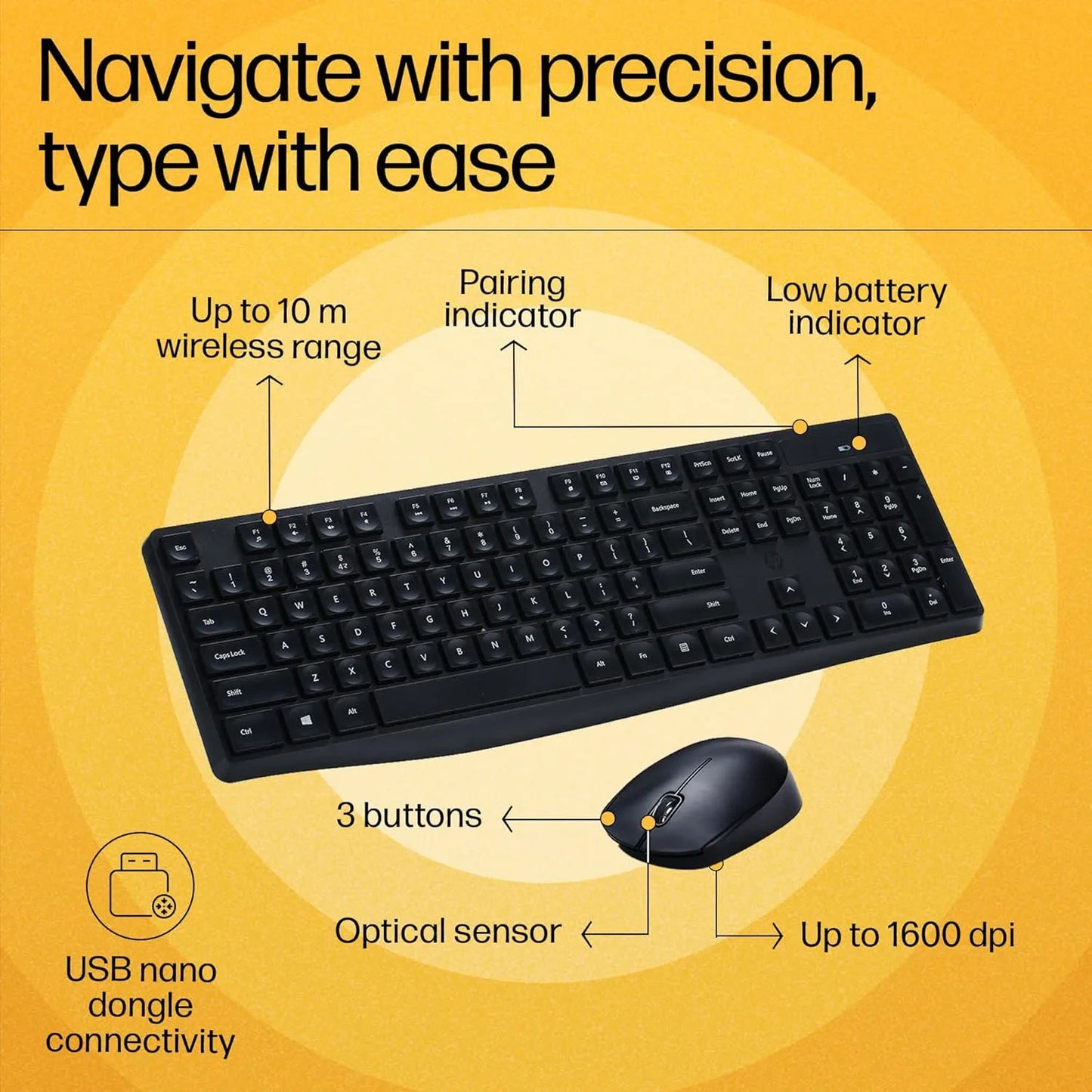 HP Wireless Keyboard Mouse Combo | CS10