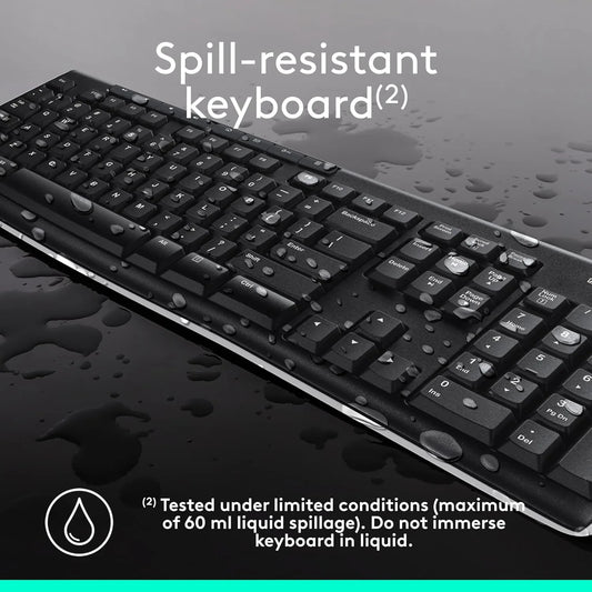 Logitech Wireless Keyboard and Mouse Combo-Black | MK270