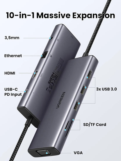UGREEN 10-in-1 USB-C HUB Docking Station Adapter | 15601