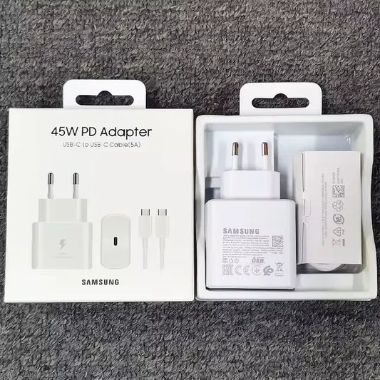Samsung Original Type-C to Type-C Cable with Adapter (45W) | SA-455Aw