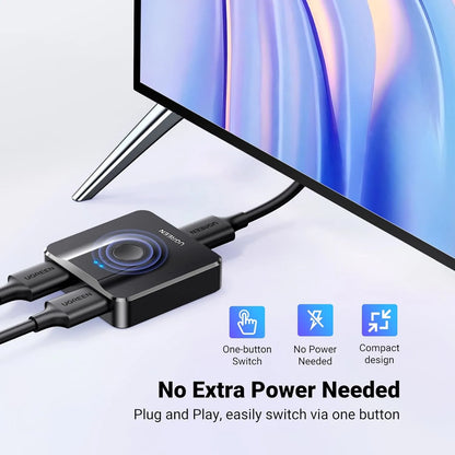 UGREEN  2 in 1 out HDMI Switch 4K@60Hz HDMI Splitter Bi-directional Switcher | 50966