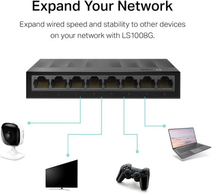 TP-Link 8 Port Gigabit Ethernet Desktop Switch | LS1008G