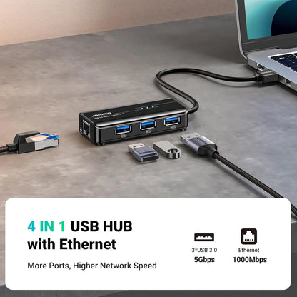 UGREEN USB3.0 HUB with Gigabit Ethernet Adapter | 20265